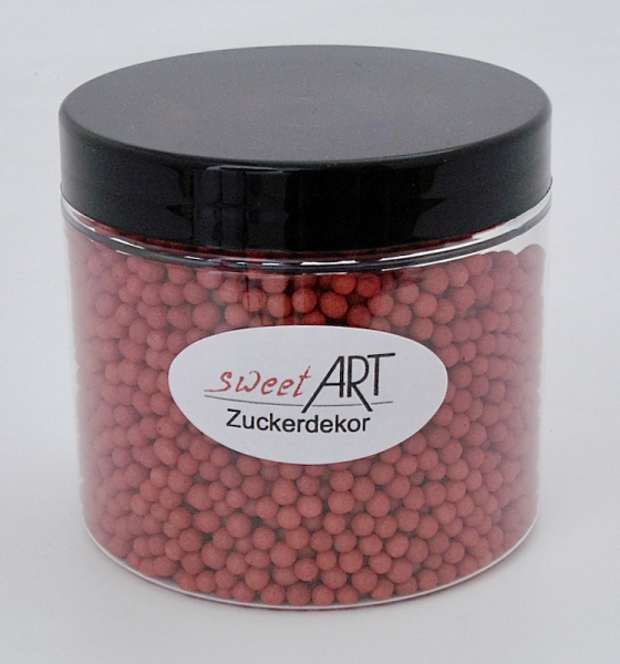 Sugar pearls medium glitter red 140 g at sweetART-01